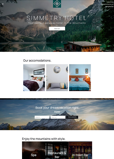 vista previa del sitio web de Simmetry Hotel