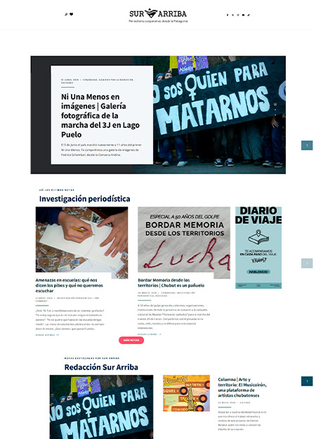 vista previa del sitio web de Sur Arriba
